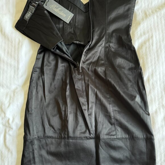 ParisianCollection Black Satin Strapless Mini Dress NWT - Picture 3 of 5